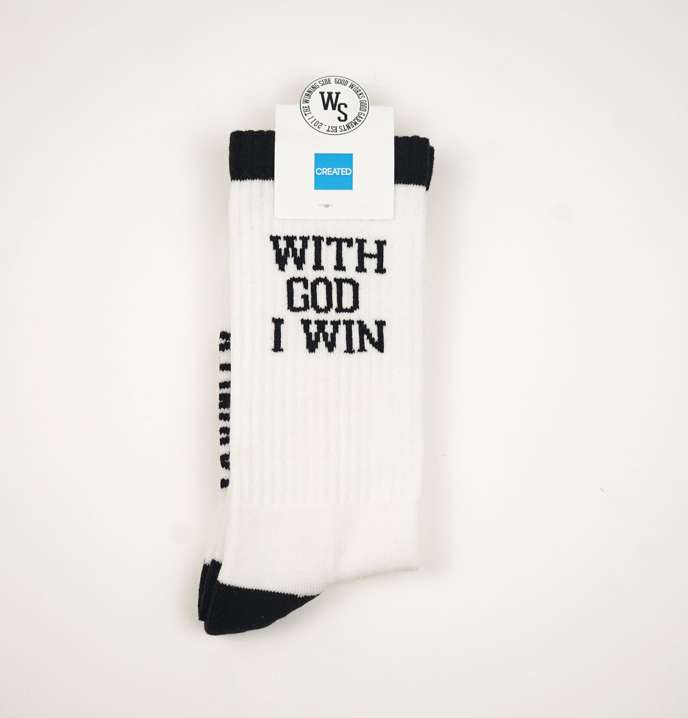 With God I Win Socks- White